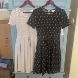 Lularoe Amelia dress bundle. Both BNWT black and white.